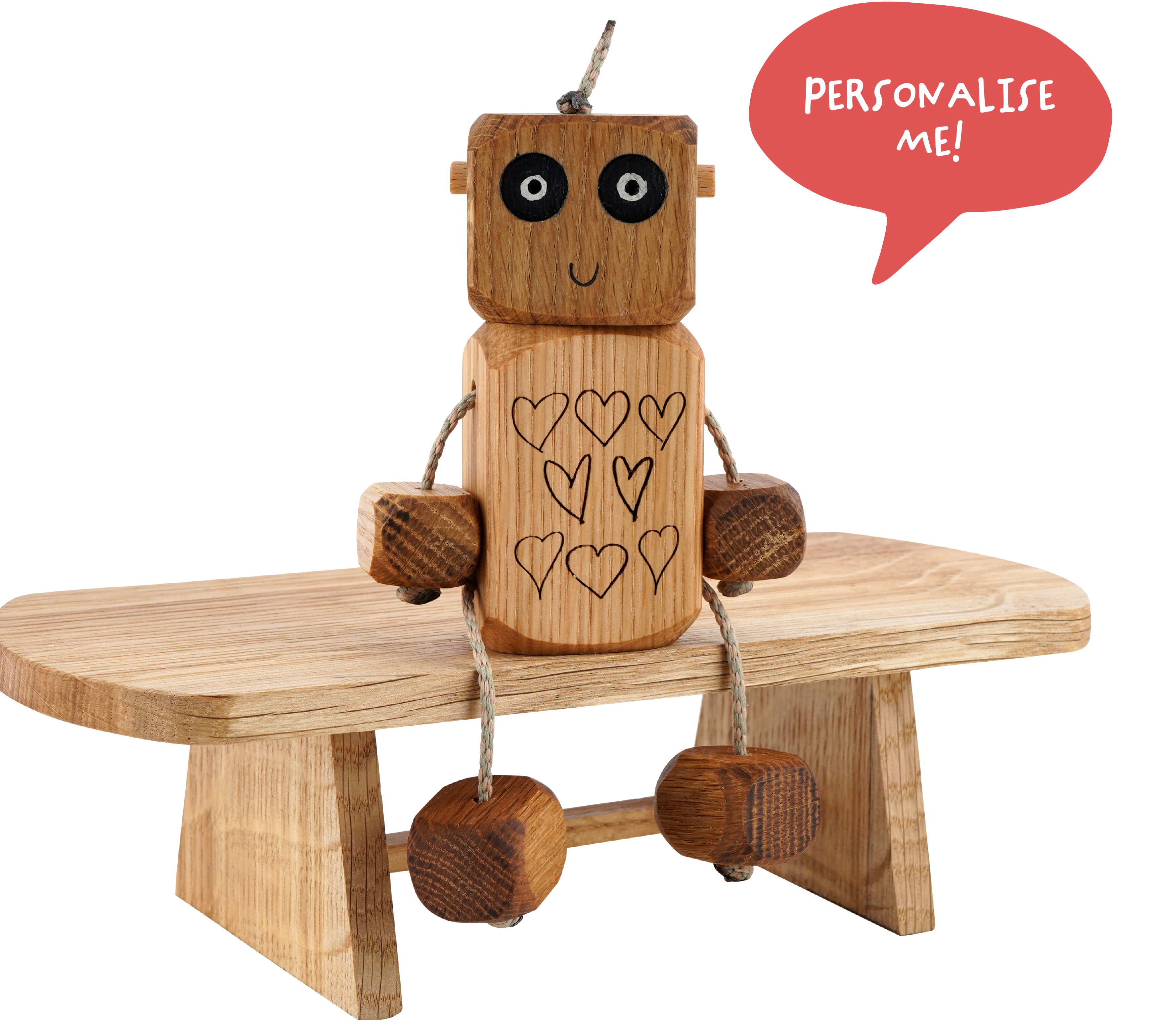 Personalised Doodle Ned in Oak