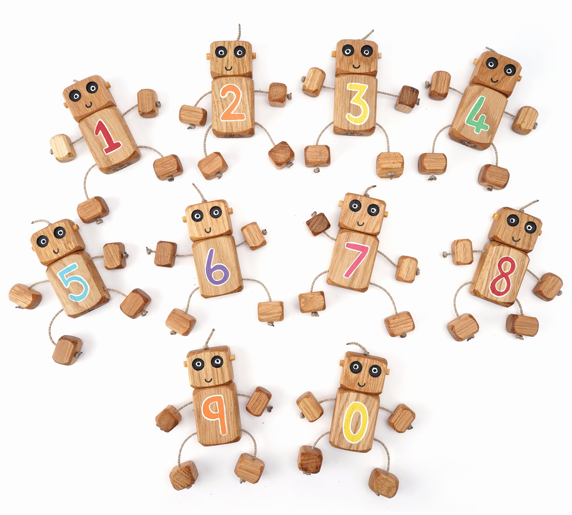 Personalised Painted Number Ned in Oak