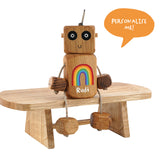 Personalised Rainbow Name Ned in Oak