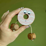 Single Pink Party Ring Biscuit in Beech | Age: 3+