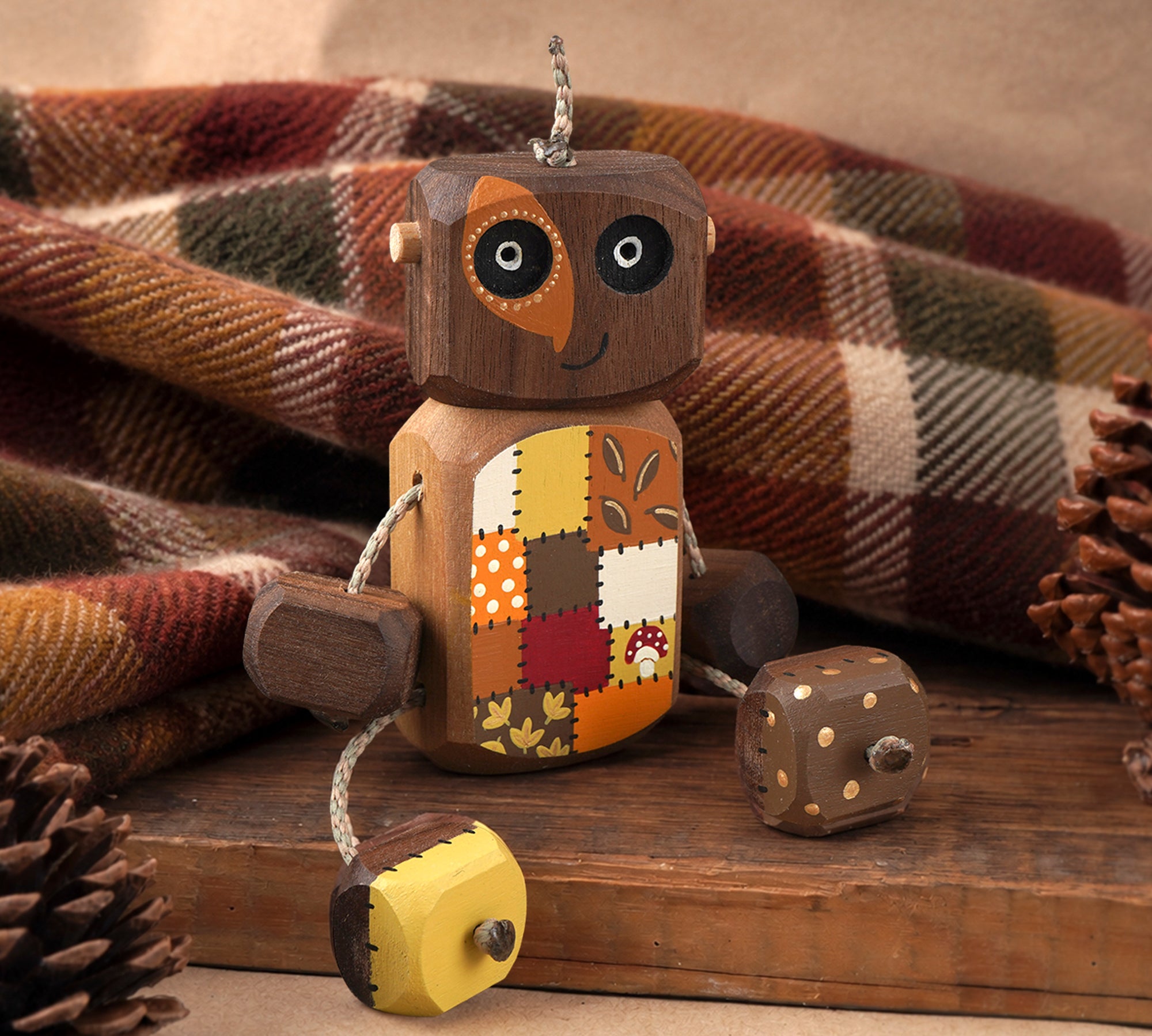 Autumnal Patchwork Ned in Walnut