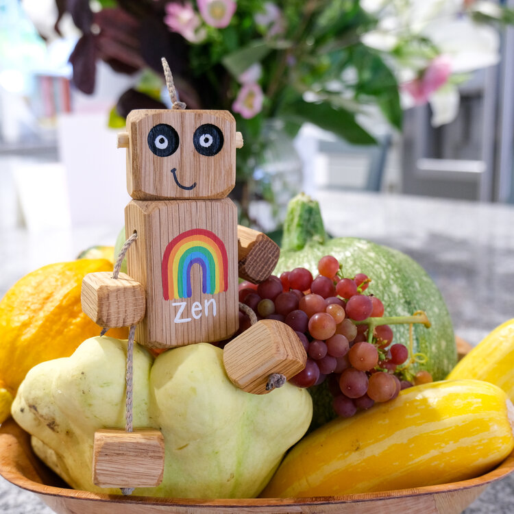 rainbow ned with name in oak