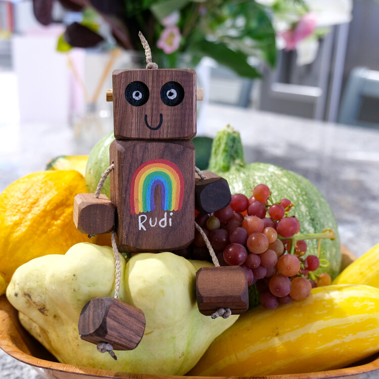 rainbow ned with name in walnut