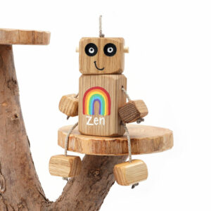 Rainbow ned with name in oak