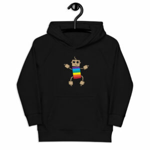 Black hoodie with rainbow ned