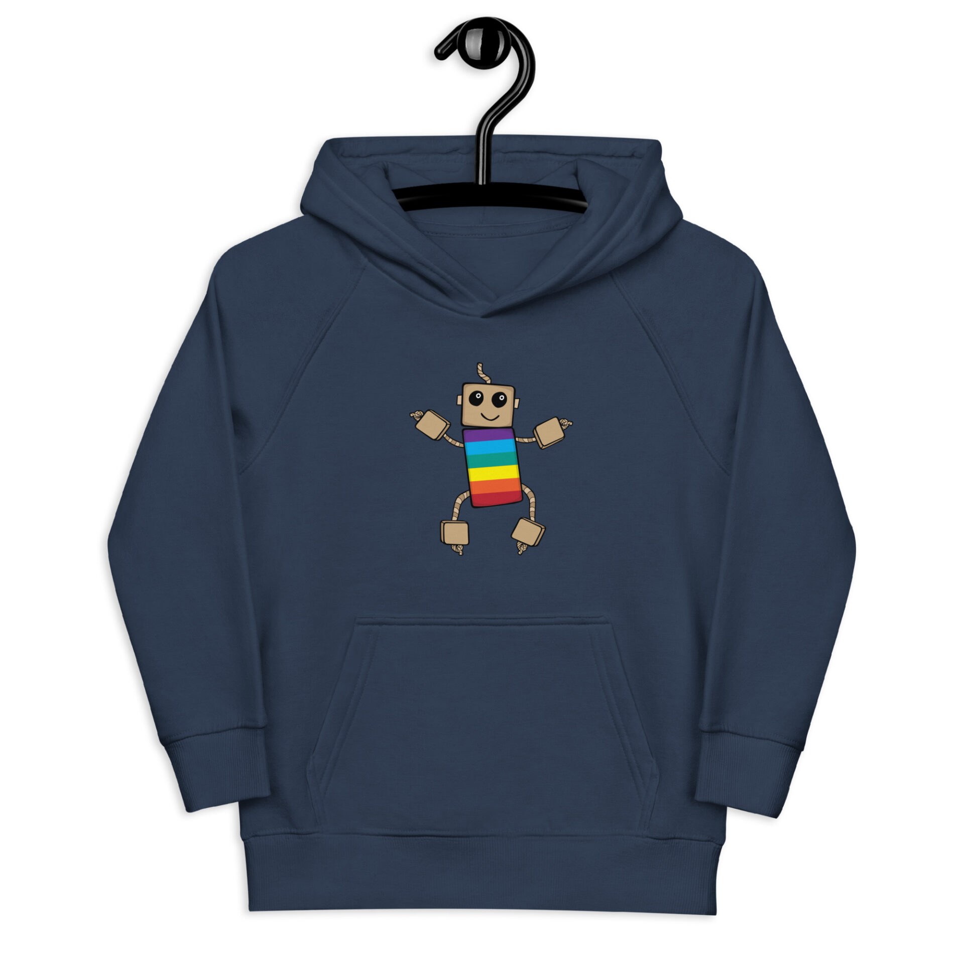Navy hoodie with rainbow ned