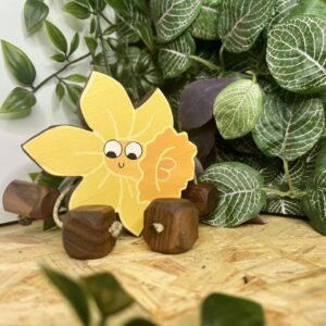 Daffodil wooden flower with arms and legs