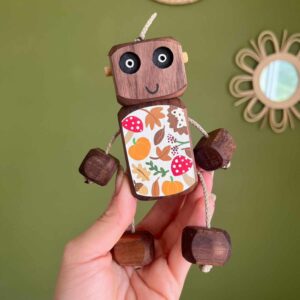 Walnut Autumn Ned - available in oak. Belly painted in white with all things autumn