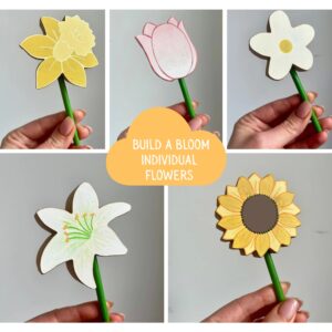 Build a bloom individual flowers - wooden flower gift