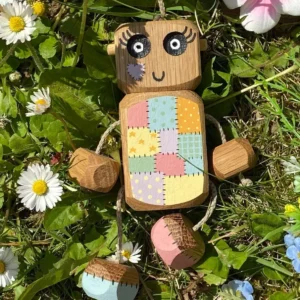 Pastel Rainbow Patchwork Ned in Oak